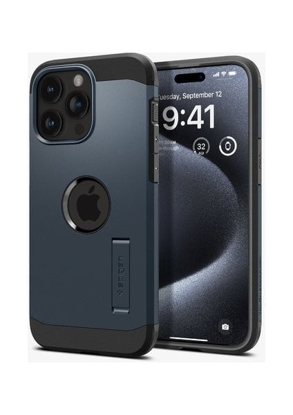 iPhone 15 Pro Kılıf Tough Armor MagFit MagSafe özellikli Kickstand Metal Slate - ACS06734 fiyatları