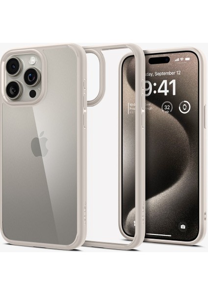 iPhone 15 Pro Max Kılıf Ultra Hybrid Natural Titanium - ACS07209