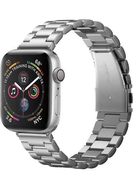 Apple Watch 49mm Ultra 2/1 - 46mm Seri 10 - 45mm Seri 9/8/7 - 44mm Seri SE2/SE/6/5/4 Kordon Kayış Band Modern Fit Silver - 062MP25404