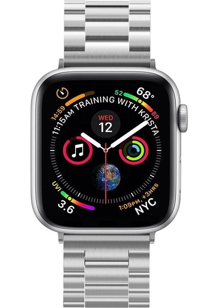 Apple Watch 49mm Ultra 2/1 - 46mm Seri 10 - 45mm Seri 9/8/7 - 44mm Seri SE2/SE/6/5/4 Kordon Kayış Band Modern Fit Silver - 062MP25404