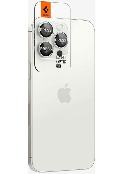 iPhone 16 Pro Max / 16 Pro / 15 Pro Max / 15 Pro / 14 Pro Max / 14 Pro Kamera Lens Camı Koruyucu Kolay Kurulum GLAS.tR EZ Fit Optik Pro (2 Adet) White Titanium - AGL07165 fiyatları