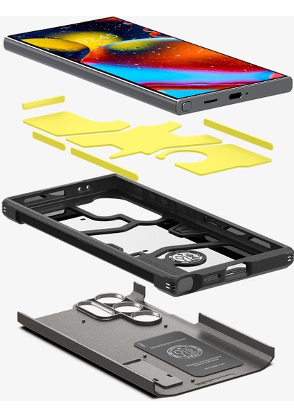 Galaxy S24 Ultra ile Uyumlu Kılıf Tough Armor Gunmetal - ACS07301 modelleri