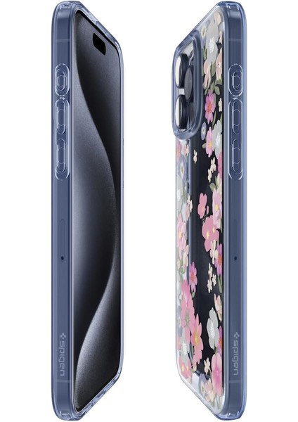 iPhone 15 Pro Kılıf Liquid Crystal 4 Tarafı Tam Koruma Blossom - ACS06558