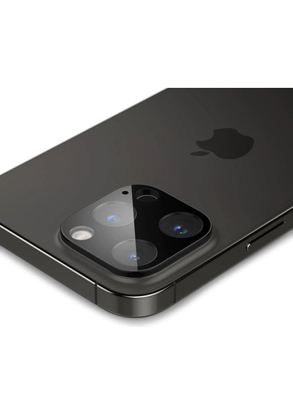 iPhone 16 Pro Max / 16 Pro / 15 Pro Max / 15 Pro / 14 Pro Max / 14 Pro Kamera Lens Camı Koruyucu Glas.tR Optik (2 Adet) Black - AGL05273