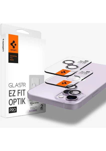 iPhone 15 / 15 Plus / 14 / 14 Plus Kamera Lens Camı Koruyucu Glas.tR EZ Fit Optik Pro (2 Adet) Purple - AGL05603