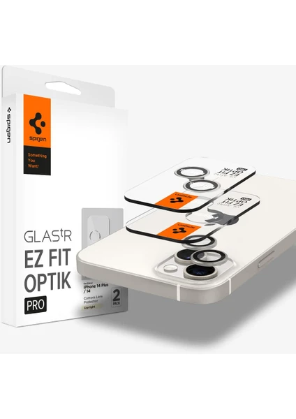 iPhone 15 / 15 Plus / 14 / 14 Plus Kamera Lens Camı Koruyucu Glas.tR EZ Fit Optik Pro (2 Adet) Starlight - AGL05604