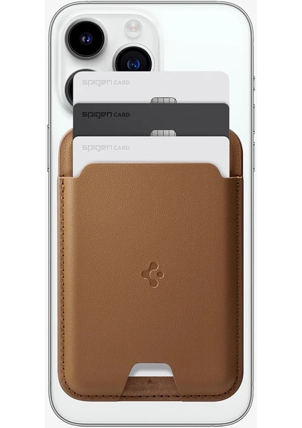 MagFit iPhone için MagSafe özellikli 3 Kartlı Manyetik Cüzdan Valentinus Wallet Brown - AFA05804