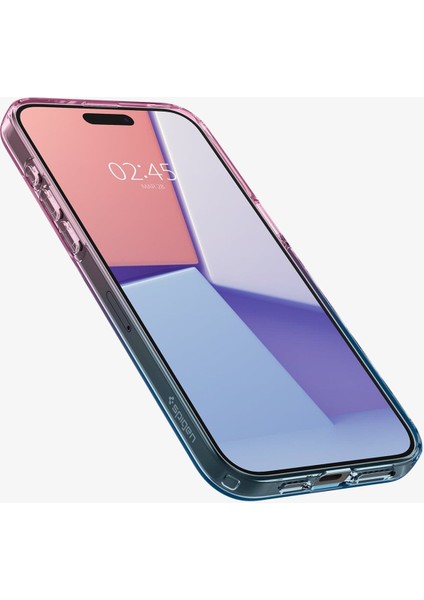 iPhone 15 Pro Kılıf Liquid Crystal 4 Tarafı Tam Koruma Gradation Pink - ACS06700