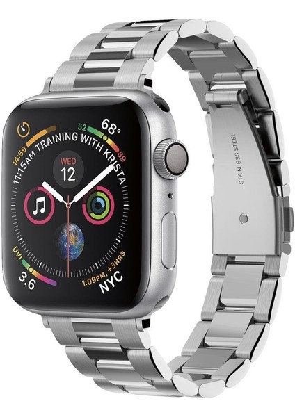 Apple Watch 42mm Seri 10 - 41mm Seri 9/8/7 - 40mm Seri SE2/SE/6/5/4 Kordon Kayış Band Modern Fit Silver - 061MP25943