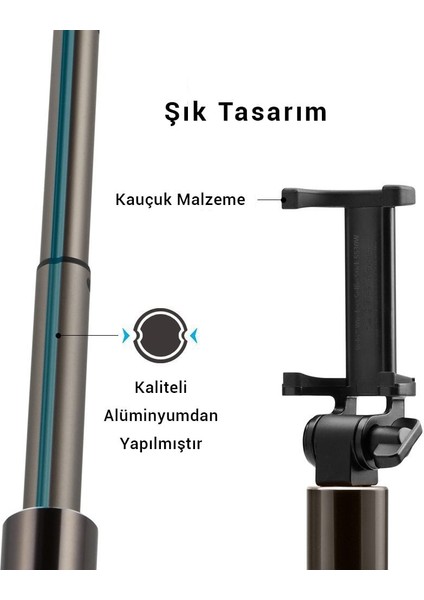 Kablosuz Bluetooth Selfie Çubuğu S530W Black - 000SS21746