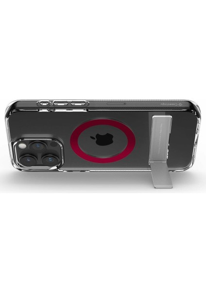 Caseology iPhone 15 Pro Kılıf Capella Mag MagSafe özellikli Kickstand Clear Red - ACS07090