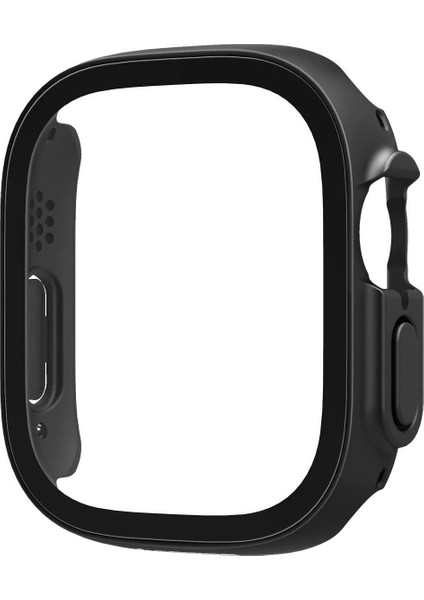 Apple Watch 49mm (Ultra 2/1) Kılıf Thin Fit 360 + Cam Ekran Koruyucu Black - ACS05558