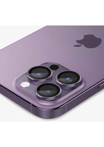 iPhone 16 Pro Max / 16 Pro / 15 Pro Max / 15 Pro / 14 Pro Max / 14 Pro Kamera Lens Camı Koruyucu Glas.tR EZ Fit Optik Pro (2 Adet) Deep Purple - AGL05597