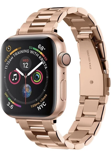 Apple Watch 42mm Seri 10 - 41mm Seri 9/8/7 - 40mm Seri SE2/SE/6/5/4 Kordon Kayış Band Modern Fit Rose Gold - 061MP25944