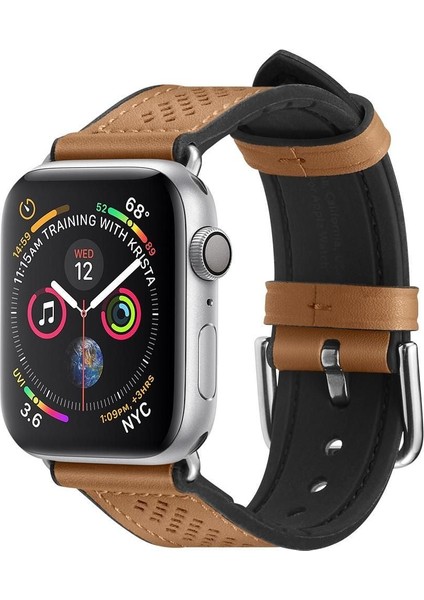 Apple Watch 49mm Ultra 2/1 - 46mm Seri 10 - 45mm Seri 9/8/7 - 44mm Seri SE2/SE/6/5/4 Kordon Kayış Band Retro Fit Brown - 062MP25078