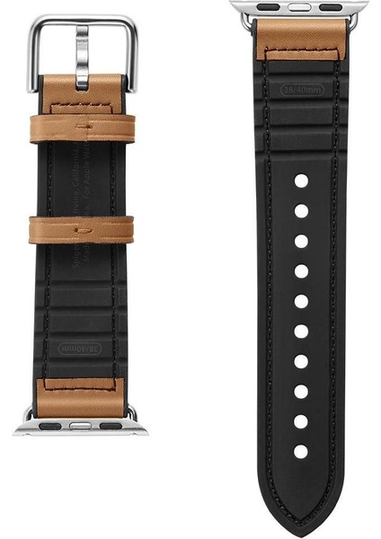 Apple Watch 49mm Ultra 2/1 - 46mm Seri 10 - 45mm Seri 9/8/7 - 44mm Seri SE2/SE/6/5/4 Kordon Kayış Band Retro Fit Brown - 062MP25078
