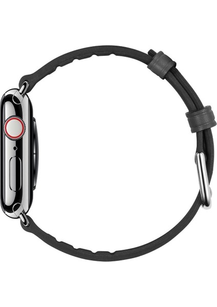 Apple Watch 49mm Ultra Seri 3/2/1 - 46mm Seri 11/10 - 45mm Seri 9/8/7 - 44mm Seri SE3/SE2/SE/6/5/4 ile Uyumlu Kordon Kayış Band Retro Fit Black - 062MP25079 modelleri