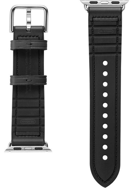 Apple Watch 49mm Ultra Seri 3/2/1 - 46mm Seri 11/10 - 45mm Seri 9/8/7 - 44mm Seri SE3/SE2/SE/6/5/4 ile Uyumlu Kordon Kayış Band Retro Fit Black - 062MP25079 fırsatları