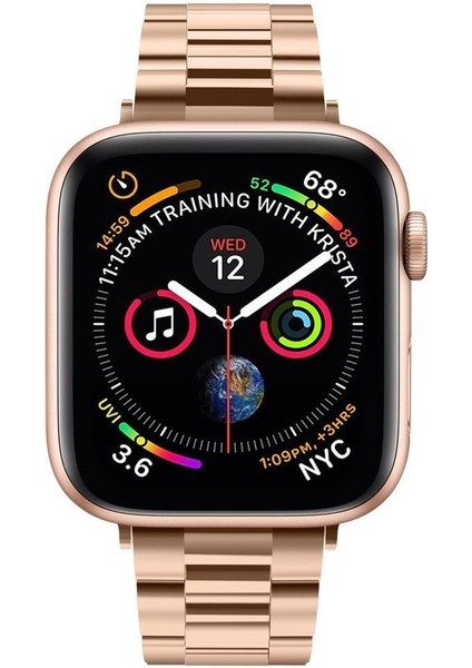 Apple Watch 42mm Seri 10 - 41mm Seri 9/8/7 - 40mm Seri SE2/SE/6/5/4 Kordon Kayış Band Modern Fit Rose Gold - 061MP25944