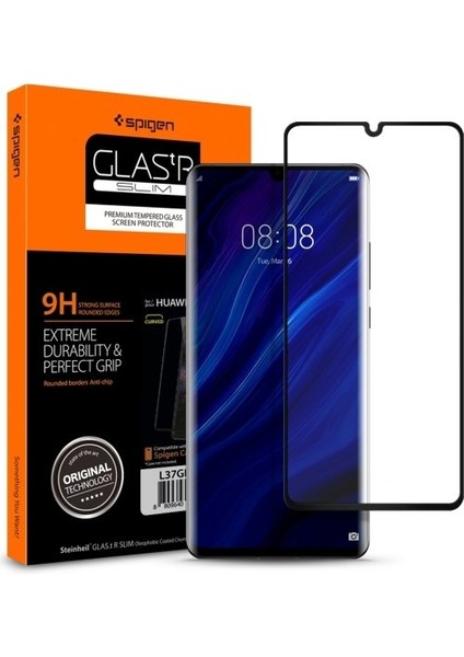 Huawei P30 Pro Kavisli Cam Ekran Koruyucu Tam Kaplayan Glas.tR Slim Full Cover Black - L37GL25745