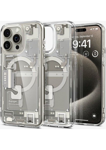 iPhone 15 Pro Max Kılıf Ultra Hybrid Zero One MagFit MagSafe özellikli Natural Titanium - ACS07211