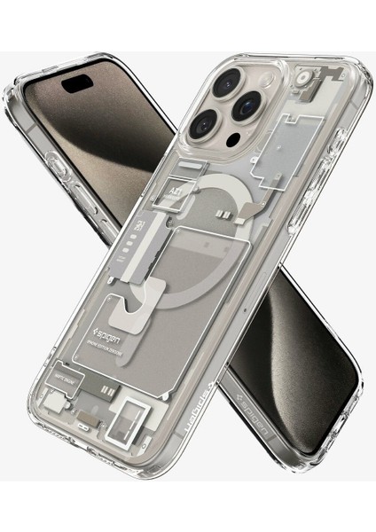 iPhone 15 Pro Max Kılıf Ultra Hybrid Zero One MagFit MagSafe özellikli Natural Titanium - ACS07211