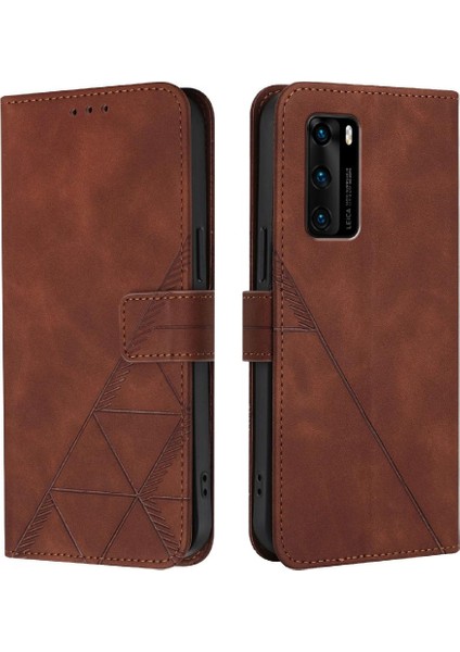 Huawei P40 Pu Deri Flip Folio Kitap Koruyucu Cüzdan Kapak (Yurt Dışından)