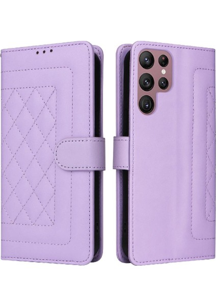 Samsung Galaxy S22 Için Flip Case Ultra Deri Kılıf Darbeye Basit (Yurt Dışından)