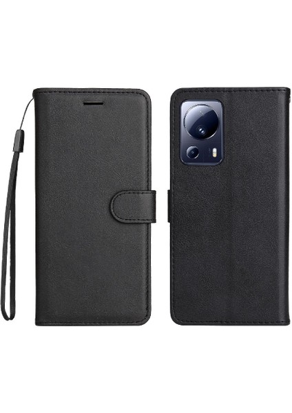 Kart Yuvası Klasik Düz Renk Iş ile Xiaomi 13 Lite Için Flip Case (Yurt Dışından)