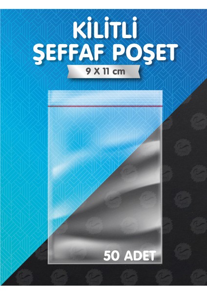 Kilitli Torba Şeffaf Kilitli Poşet Naylon Torba Poşet 9X11 cm 50'LI-T978