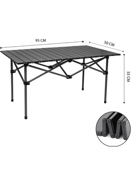 Katlanır Kamp Masası Portatif Outdoor Bahçe Piknik Masası 95X50 cm