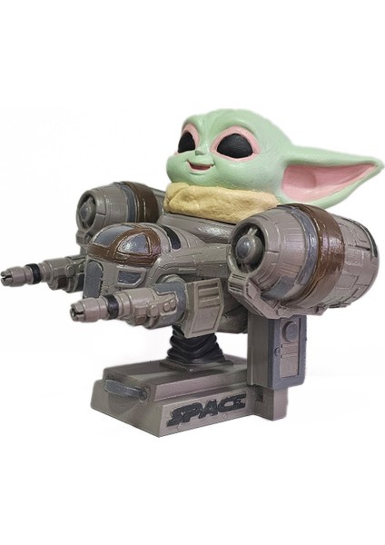 Baby Yoda Uzay Araçlı 15 cm Heykel Büst 12K Detaylı Reçine (Plastik Değildir) modelleri