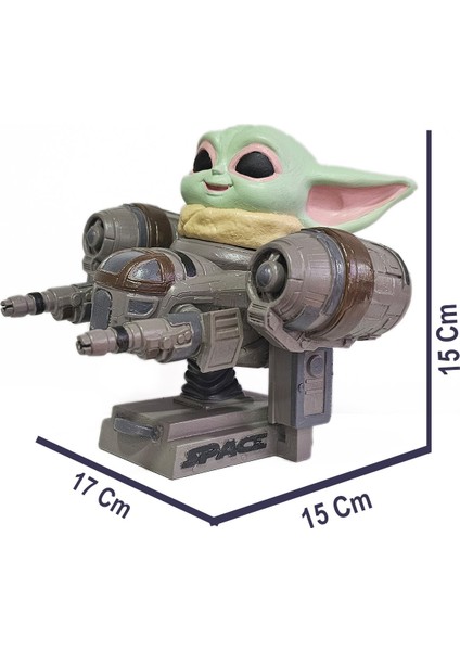 Baby Yoda Uzay Araçlı 15 cm Heykel Büst 12K Detaylı Reçine (Plastik Değildir) fırsatları