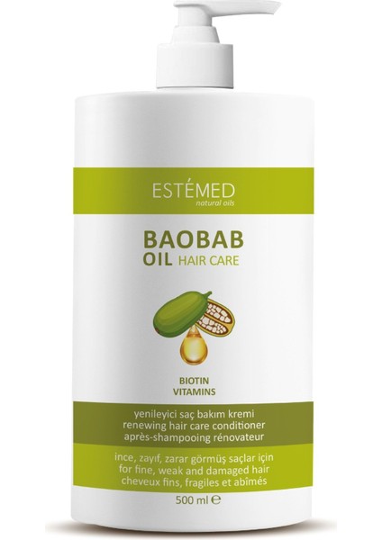 Baobab Yağı & Biotin Yenileyici Saç Bakım Kremi 500ml