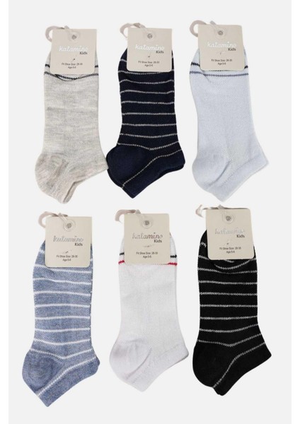 Erkek Çocuk Patik Çorap Pamuklu Skaki 6 Adet