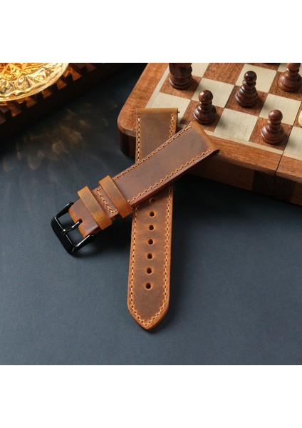 Hakiki Deri Saat Kordonu( 22MM ) Omega Nacar Seiko Tudor Citizen Lacoste Casio Fossil Calvin Klein Armani Tissot Klasik Saat Kordon Hardal Deri Kayış modelleri