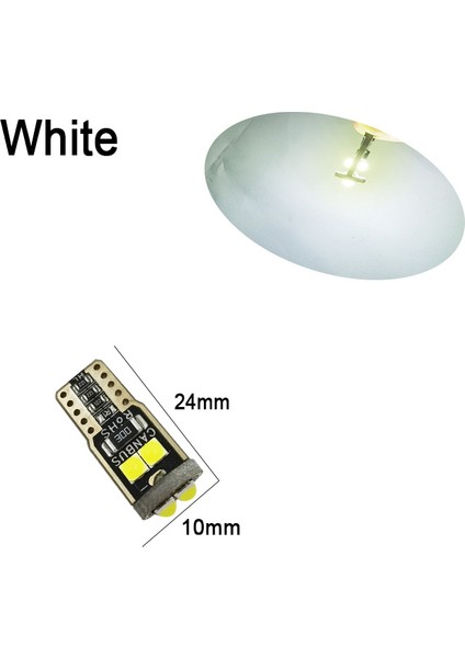 Dekoratif LED Ampul T10-6SMD 3030 Canbus 12V Çift Beyaz / LAAM865