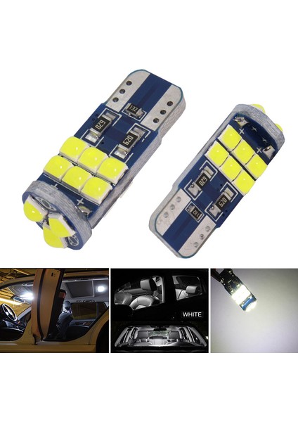 Dekoratif LED Ampul T10-18SMD 3030CANBUS 12V Çift Beyaz/ LAAM867