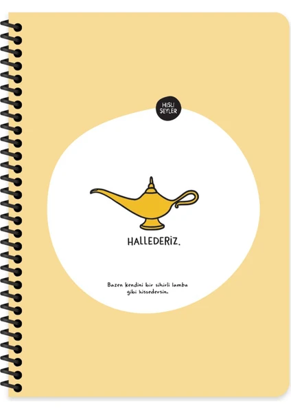 Hisli Şeyler Çizgili Spiralli Stickerli Defter Hallederiz 16 5 x 22 5