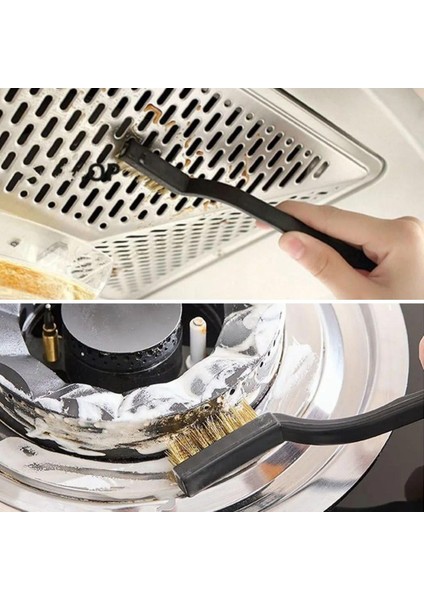 Sert, Demir ve Bakır Plastik Tel Fırça 3'lü Detaylı Temizlik
