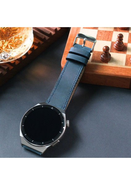 Hakiki Deri Saat Kordonu ( 20MM ) Lacoste Casio Omega Nacar Seiko Tudor Citizen Fossil Calvin Klein Armani Tissot Klasik Saat Kordonu Deri Kayış Mavi