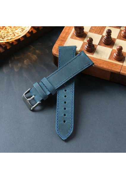 Hakiki Deri Saat Kordonu ( 20MM ) Lacoste Casio Omega Nacar Seiko Tudor Citizen Fossil Calvin Klein Armani Tissot Klasik Saat Kordonu Deri Kayış Mavi modelleri