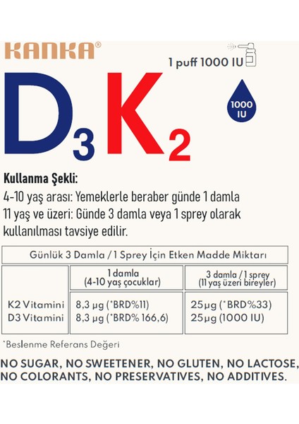 Vitamin D3+K2 Damla ve Sprey 50ML