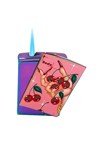 Baskılı Yandan Kaydırmalı Kişiye Özel Isimli Lüks Gazlı Pembe Çakmak modelleri