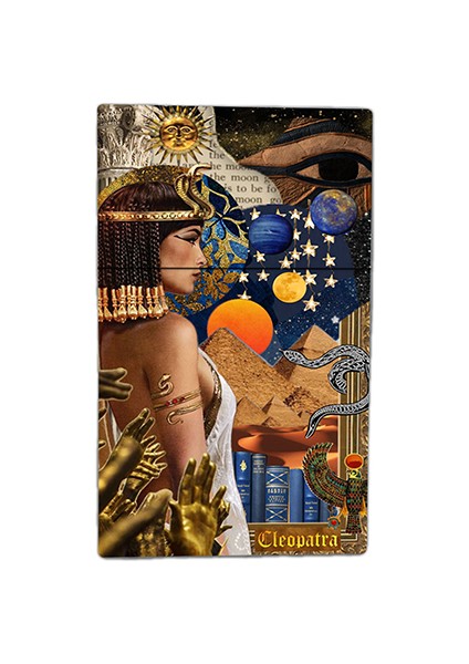 Cleopatra Baskılı Kişiye Özel Isimli Sigara Tabakası ve Kaydırmalı Çakmak Hediye Seti