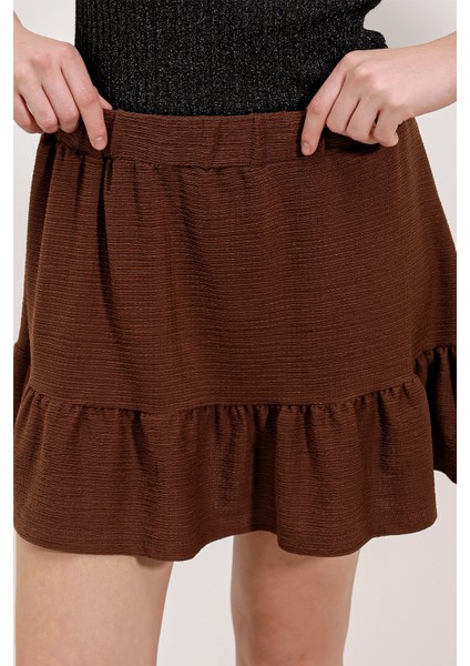 1884 Örme Mini Etek - Kahverengi fırsatları