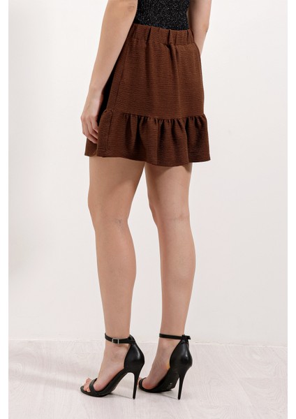 1884 Örme Mini Etek - Kahverengi indirimleri