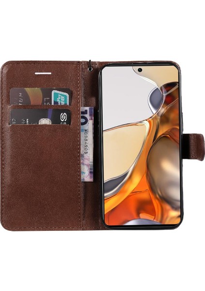 Xiaomi 11T/11T Pro Için Flip Case Kart Yuvası ile Yüksek Kaliteli Deri Telefon (Yurt Dışından)