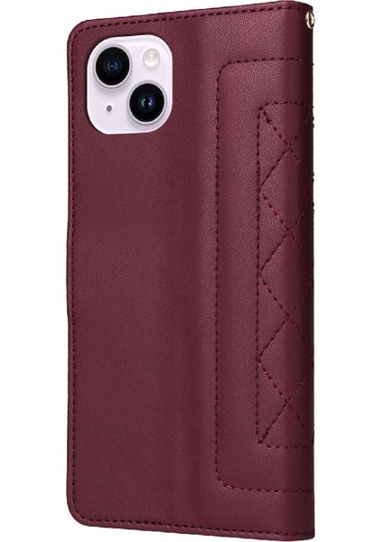 Iphone 14 Için Flip Case Artı Kapak Kapak Kılıf Cüzdan Basit (Yurt Dışından) modelleri