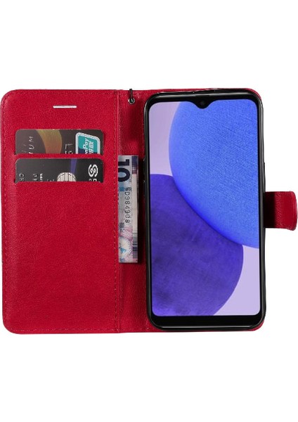Samsung Galaxy A23E Klasik Katı Renk Için Flip Case Kart Yuvası ile Yüksek (Yurt Dışından)